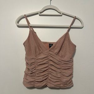 Wild Fable Dusty Pink Sparkly Scrunched Tank Top
